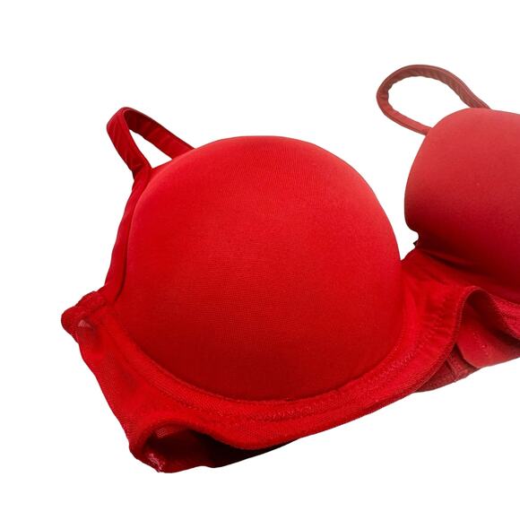 Addiction Nouvelle Lingerie 32B NWT Red Underwire Classic T-shirt Bra - Picture 2 of 7